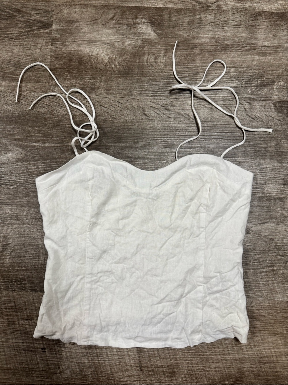 Abercrombie & Fitch White Linen Blend Tank Top Size Medium